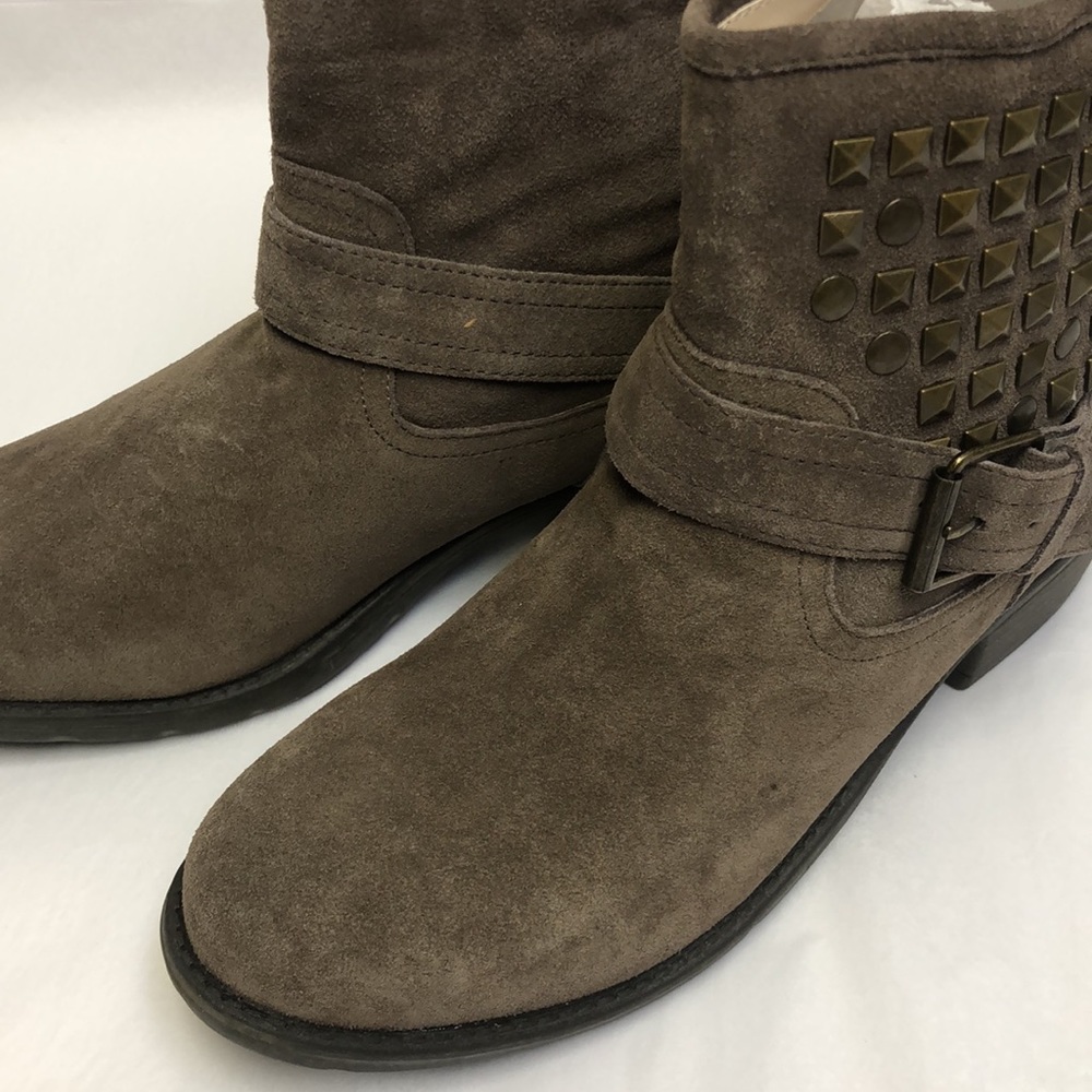 Steve Madden Outlaww Leather Boots Taupe New - Picture 4 of 10